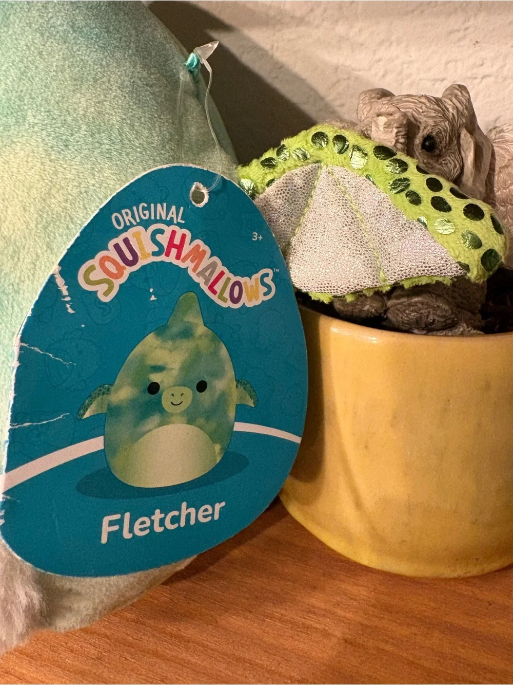 Squishmallows Aqua and White Round Plush with Smiling Face